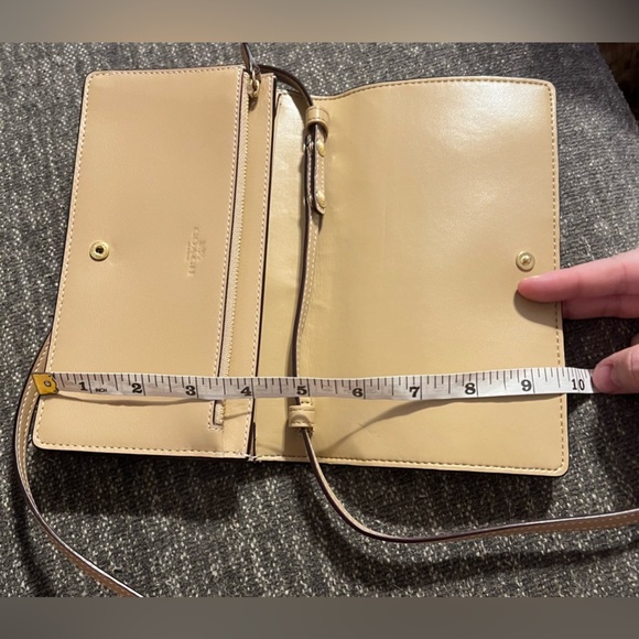 Foldover Crossbody Clutch With Signature Canvas Patchwork - Picture 9 of 11